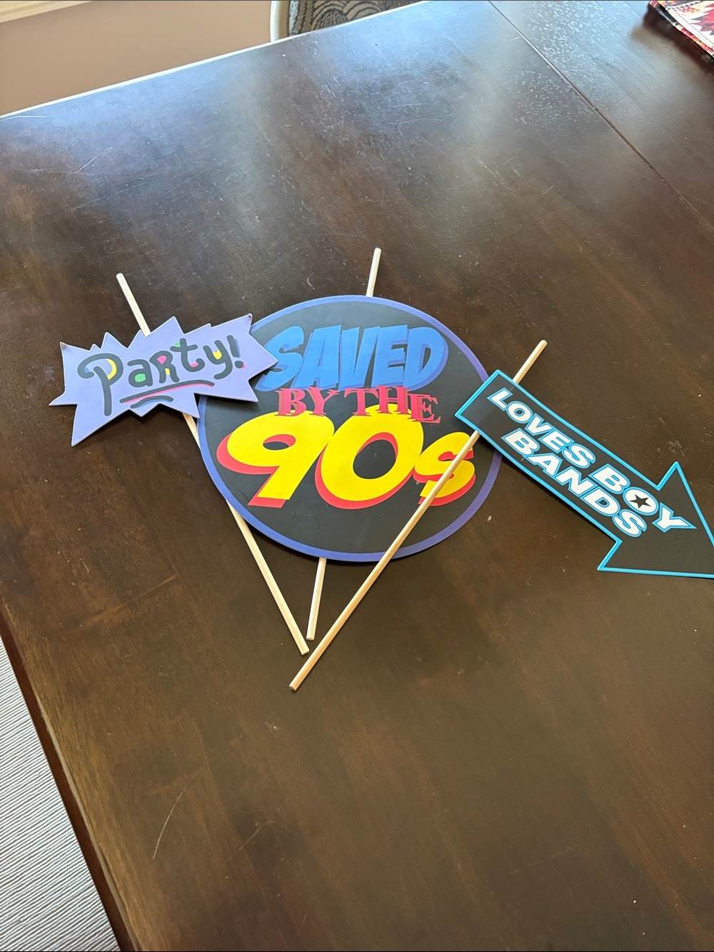 90s Party Photo Props - Multicolor 'Saved by the 90s' Set